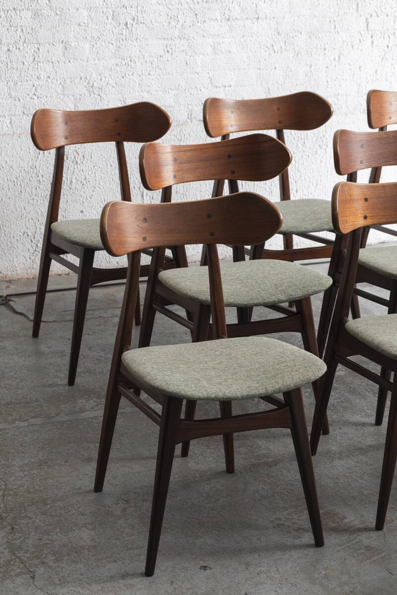 Set of 10 dining chairs 'Kastrup' by Louis van Teeffelen, Dutch design, 1960s