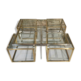 Coffee table with four nesting tables, Maison Charles, France, circa 1970.