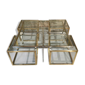 Coffee table with four nesting tables, Maison Charles, France, circa 1970.