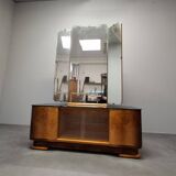 Art Deco Vanity Cabinet Attributed to Jindřich Halabala, Czechoslovakia, 19