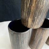 Six terracotta glasses, matt and glazed