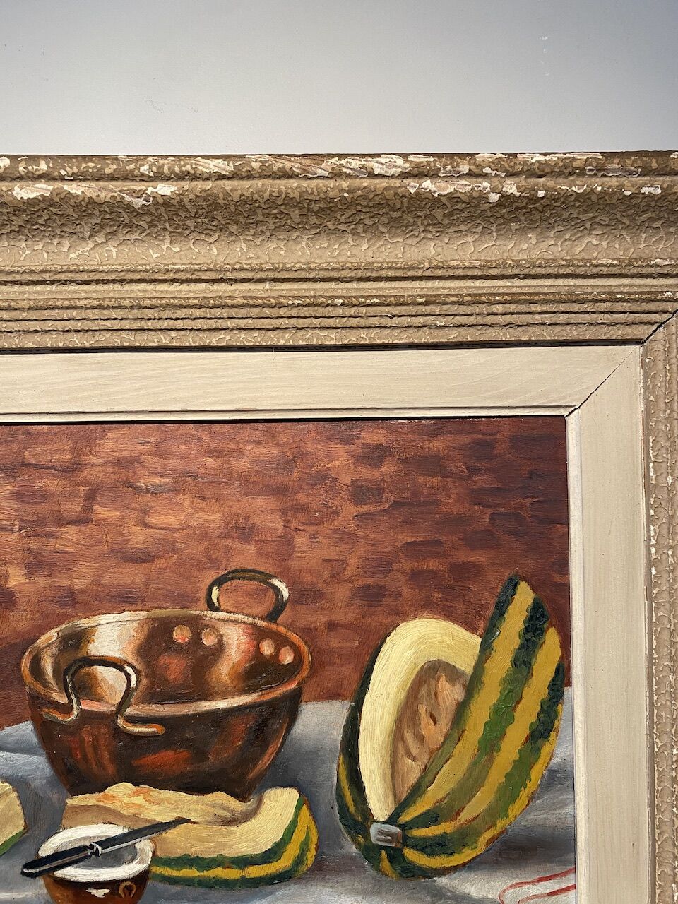 Painting Still Life with Watermelon Mid XX Century