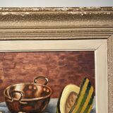 Tableau Nature morte à la pastèque milieu XX siècle