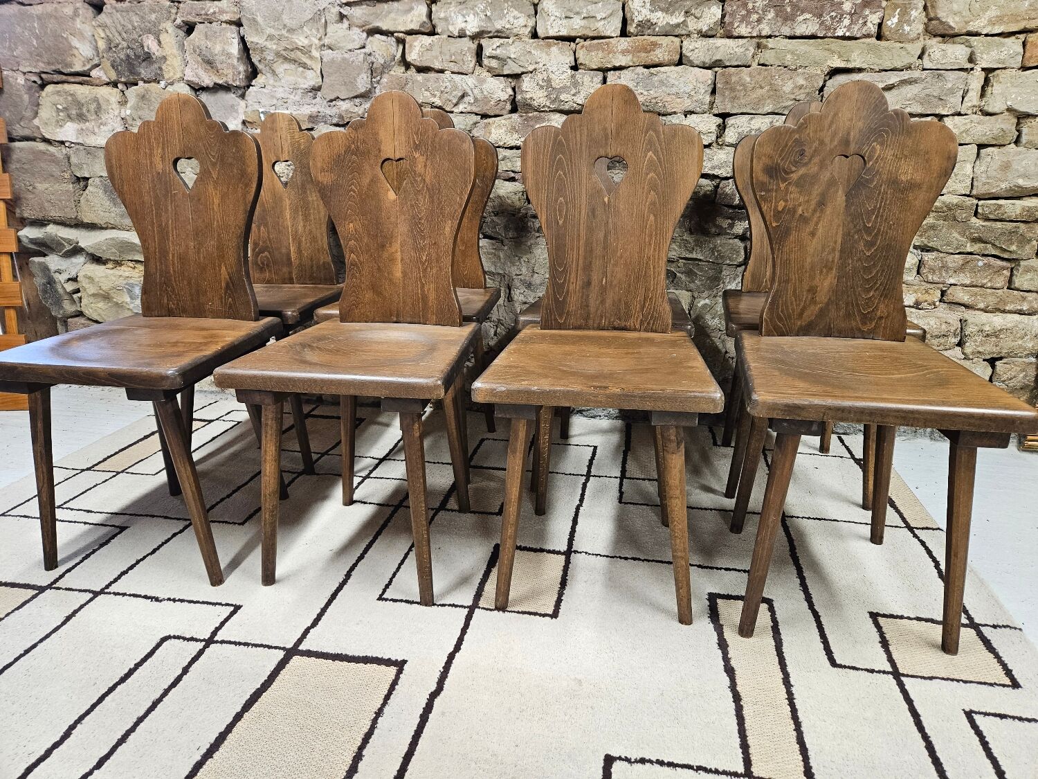 Lot chaises bistrot alsacienne 1960