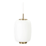 Two large glass Bent Karlby hanging lamps model Kina, Denmark 1960's