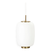 Deux grandes lampes suspendues Bent Karlby en verre modèle Kina, Danemark 1960