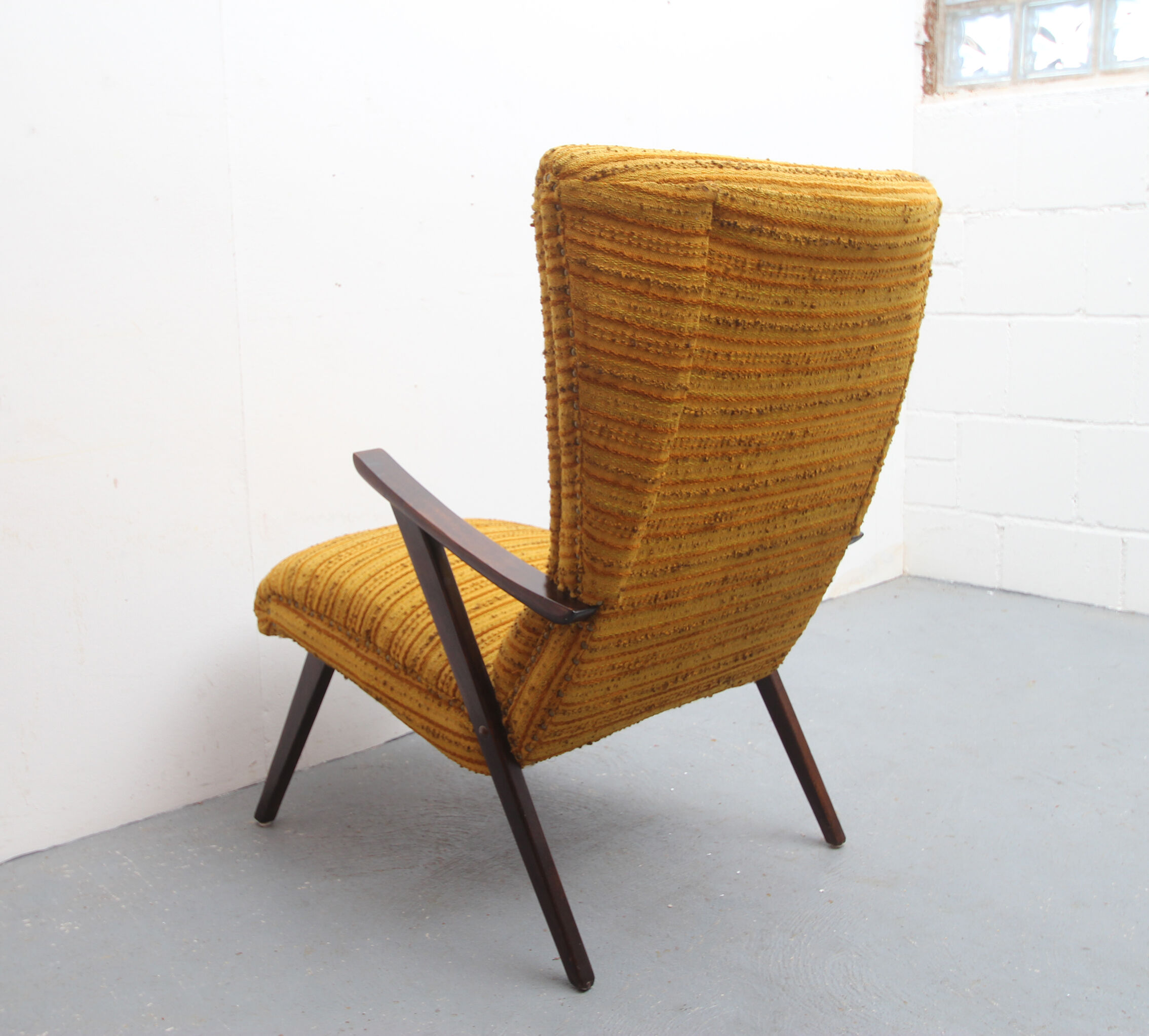 1950s highback chair ocher-yellow