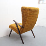Fauteuil des années 1950 jaune ocre