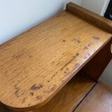 Wooden console table / vintage folding desk with mirror and small drawer