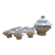 soup tureen + 8 bowls – Philippe Deshoulières “Caribbean Sea” – Porcelain