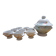 soup tureen + 8 bowls – Philippe Deshoulières “Caribbean Sea” – Porcelain