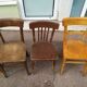 Set of 10 wooden bar bistro chairs - old - vintage