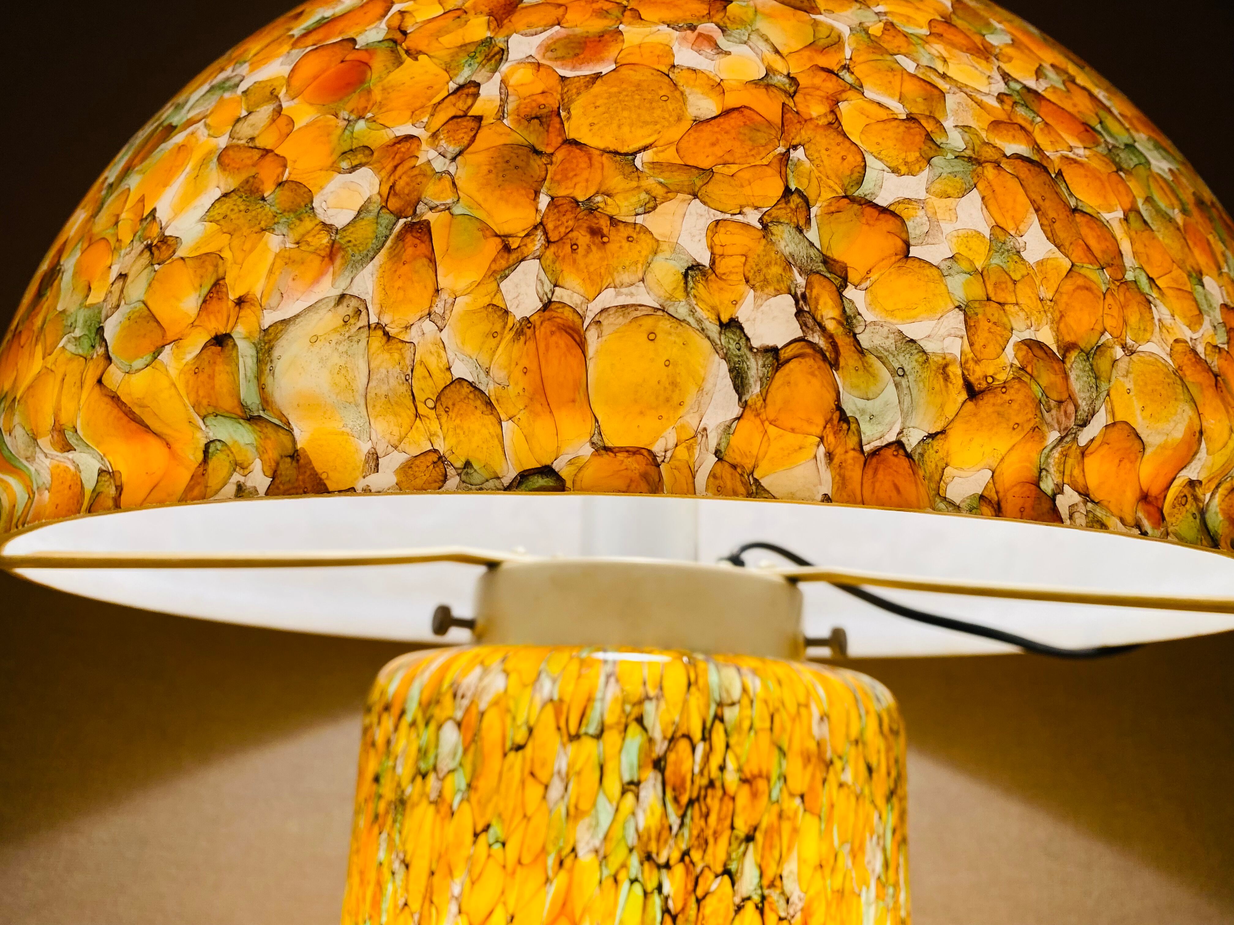 Orange mushroom lamp from Peill and Putzler, 1970s