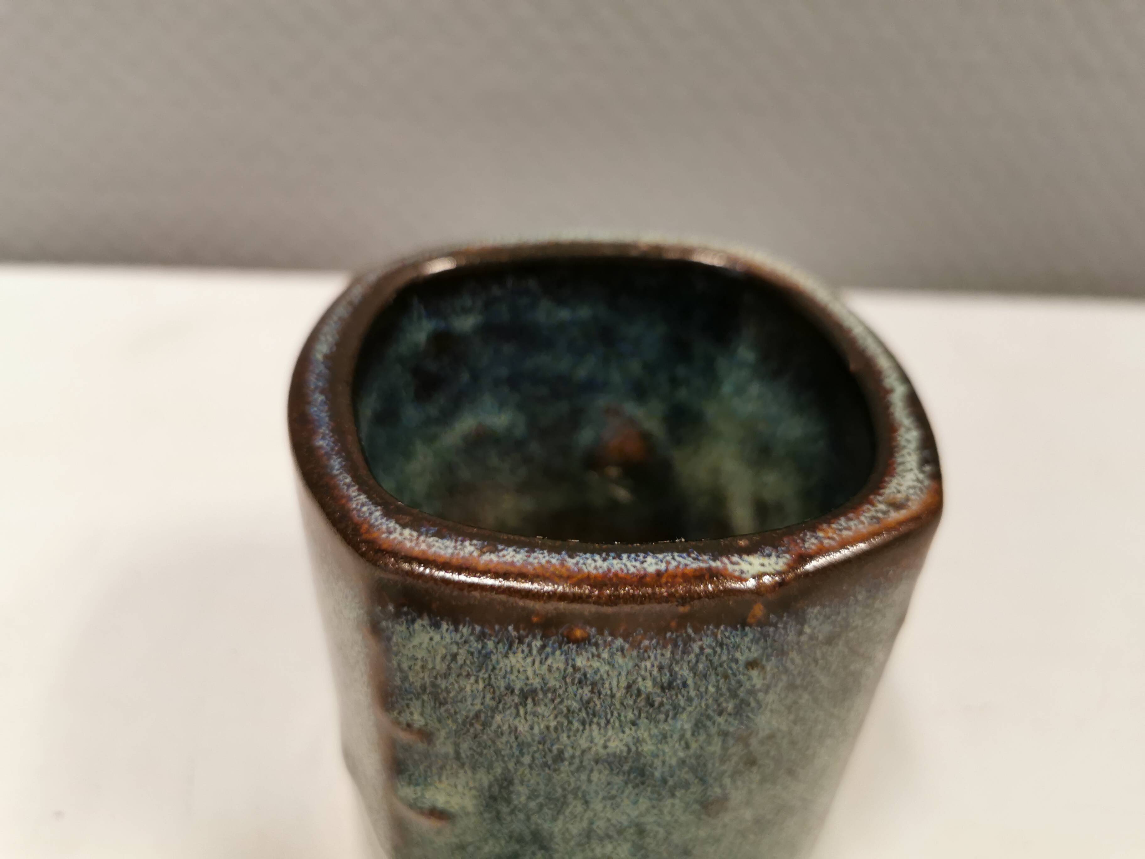 Vase in several shades of blue, from Danish stogo art pottery