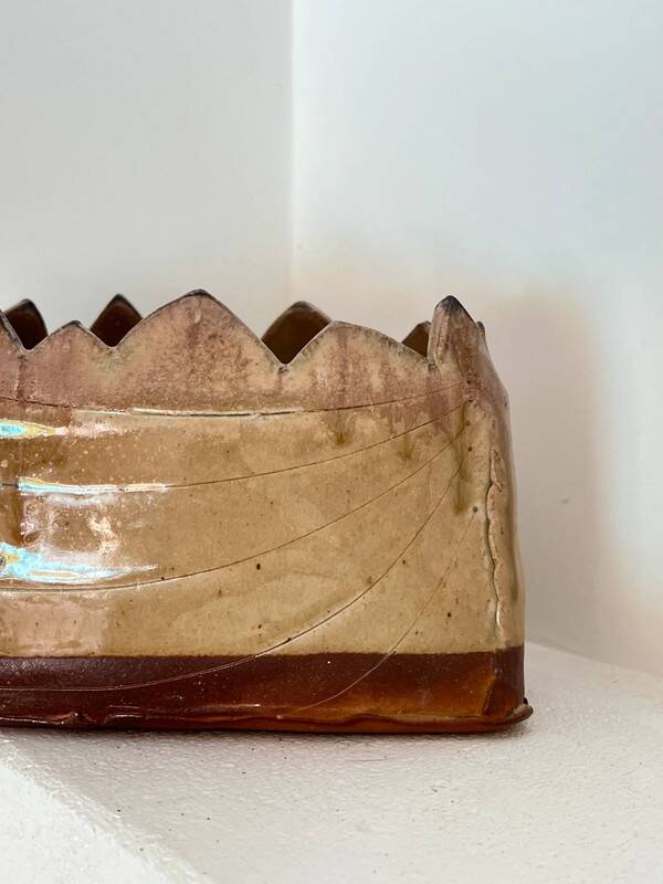 Signed Organic Glazed Terracotta Plant Pot / Planter