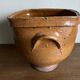 XXL glazed earthenware cache pot from the countryside, planter 1950