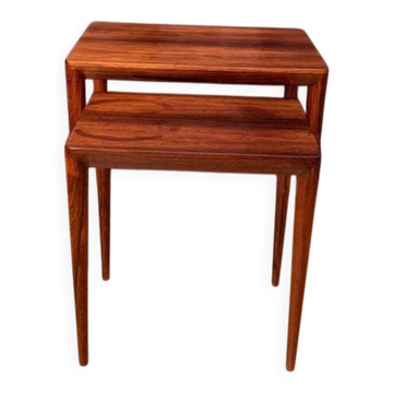 Rosewood Tables 64 B by Erik Riisager Hansen, Haslev Møbelsnedkeri, Denmark, 1960s, Set of 2