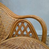 Pair of caned armchairs