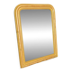 Antique Louis-Philippe mirror, gilded and patinated.