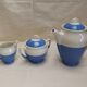 Vintage Ceranord coffee service pot coffee maker sugar bowl blue white