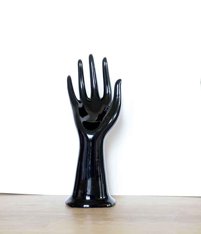 Hand ring vase black soliflore
