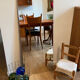 Beveled mirror in festoon 123x51 cm from the 60s
