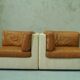 Canapé modulaire en cuir patchwork italien années 1970