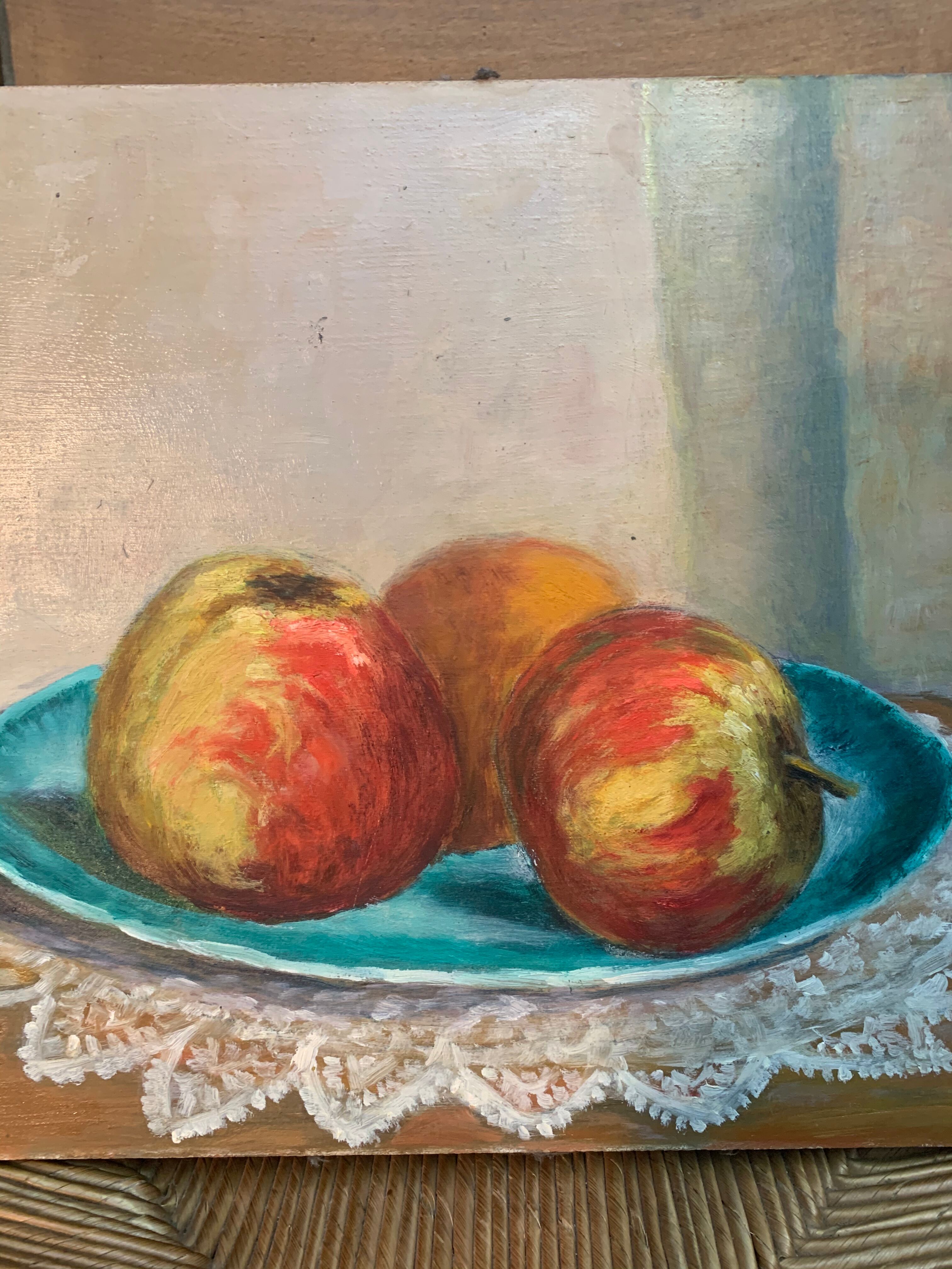Table still life with apples