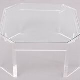 Table basse octogonale Lucite David Lange années 1970
