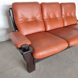 Brazilian brutalist leather sofa