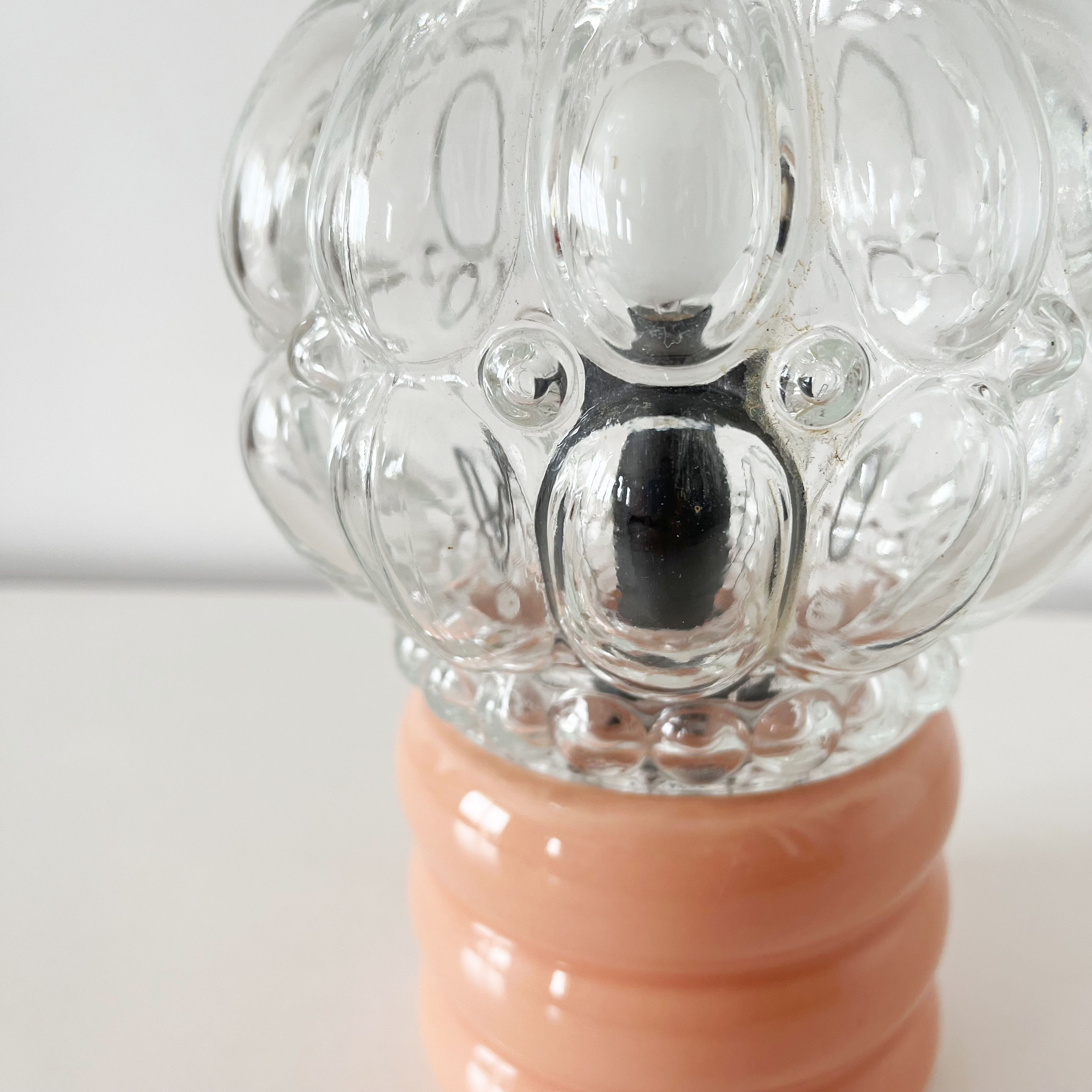 Ceramic lamp and glass globe 1970