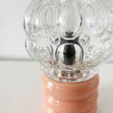 Ceramic lamp and glass globe 1970