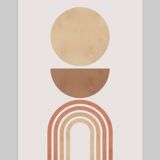 4 geometric art prints with circles and lines