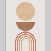 4 impressions d'art géométriques avec des cercles et des lignes