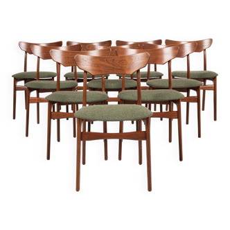 10 chairs in teak by Schiønning & Elgaard 1960s