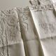 Sheet and pillowcases embroidered linen Richelieu old Castle