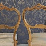 Pair of 19th century gilded wooden chairs