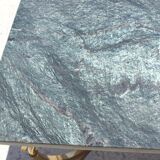 Bronze swan low table and pearl green marble 1950s