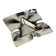 Biomorphic ashtray, stainless steel, Spain, 1970s