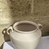 Enamelled terracotta pot