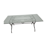 Glass and wrought iron table