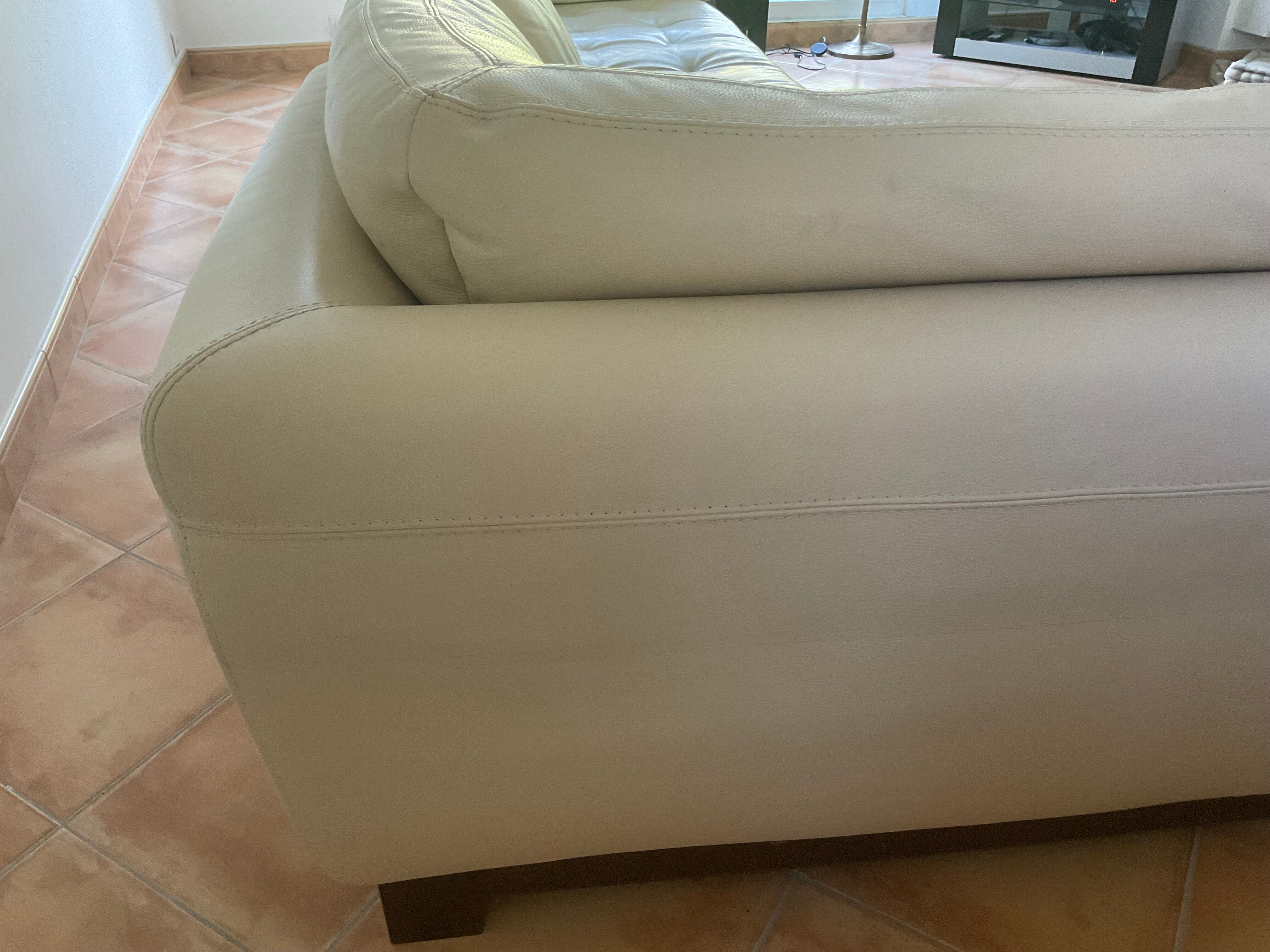 Roche bobois leather corner sofa