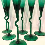 6 Memphis champagne flutes, 1980