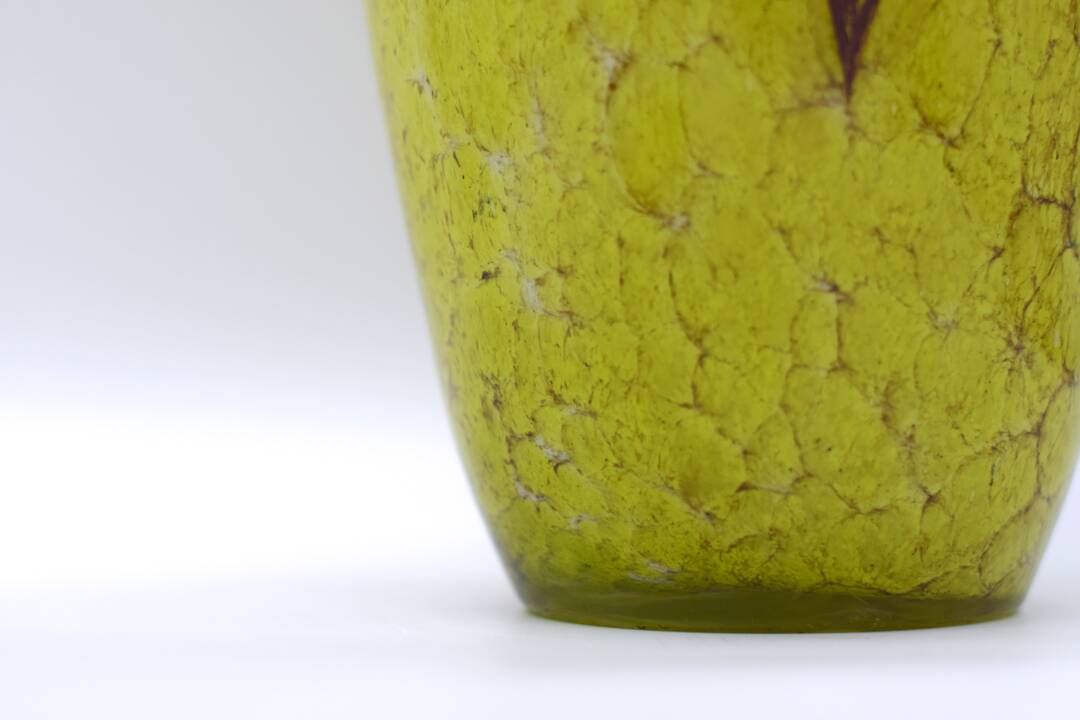 Set 2 Rare Vase Ovoïde signé F-T Legras Pare de verre Art deco 1930