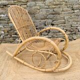 Pair of rattan rocking chairs by Rohe Noordwolde