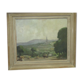 oil on canvas-Phare de douardenez by Marec