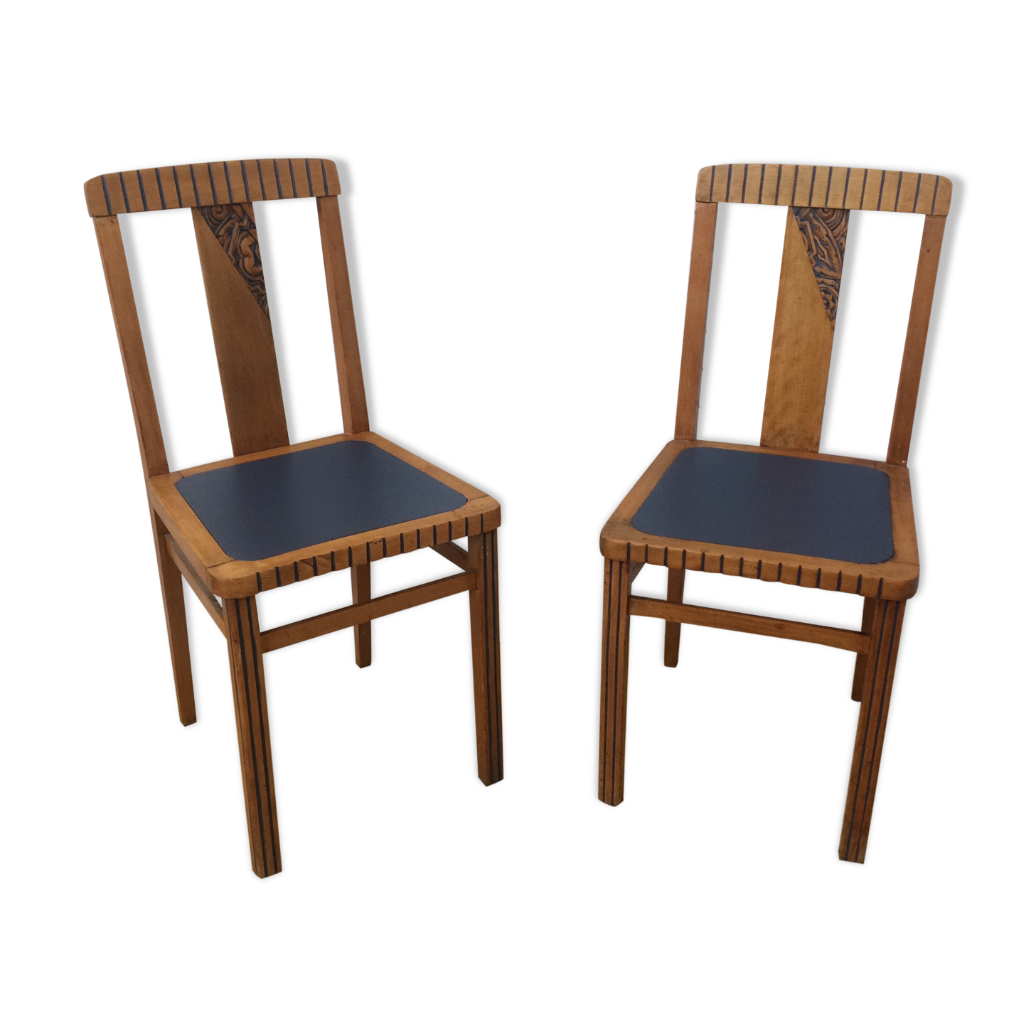 Lot de 2 chaises bistrot art déco