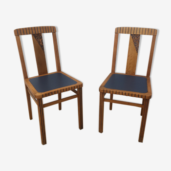 Lot de 2 chaises bistrot art déco
