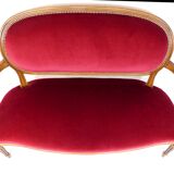 Louis XVI style bench in natural wood