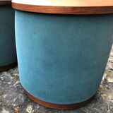 Paire de tables « tambour » vers 1950